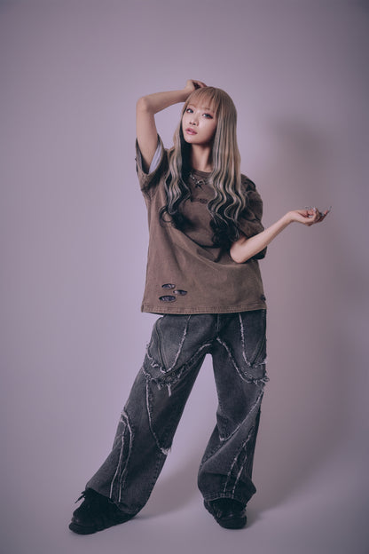 【P.N UNDERGROUND】ダメージアンサンブル TEE (716401)