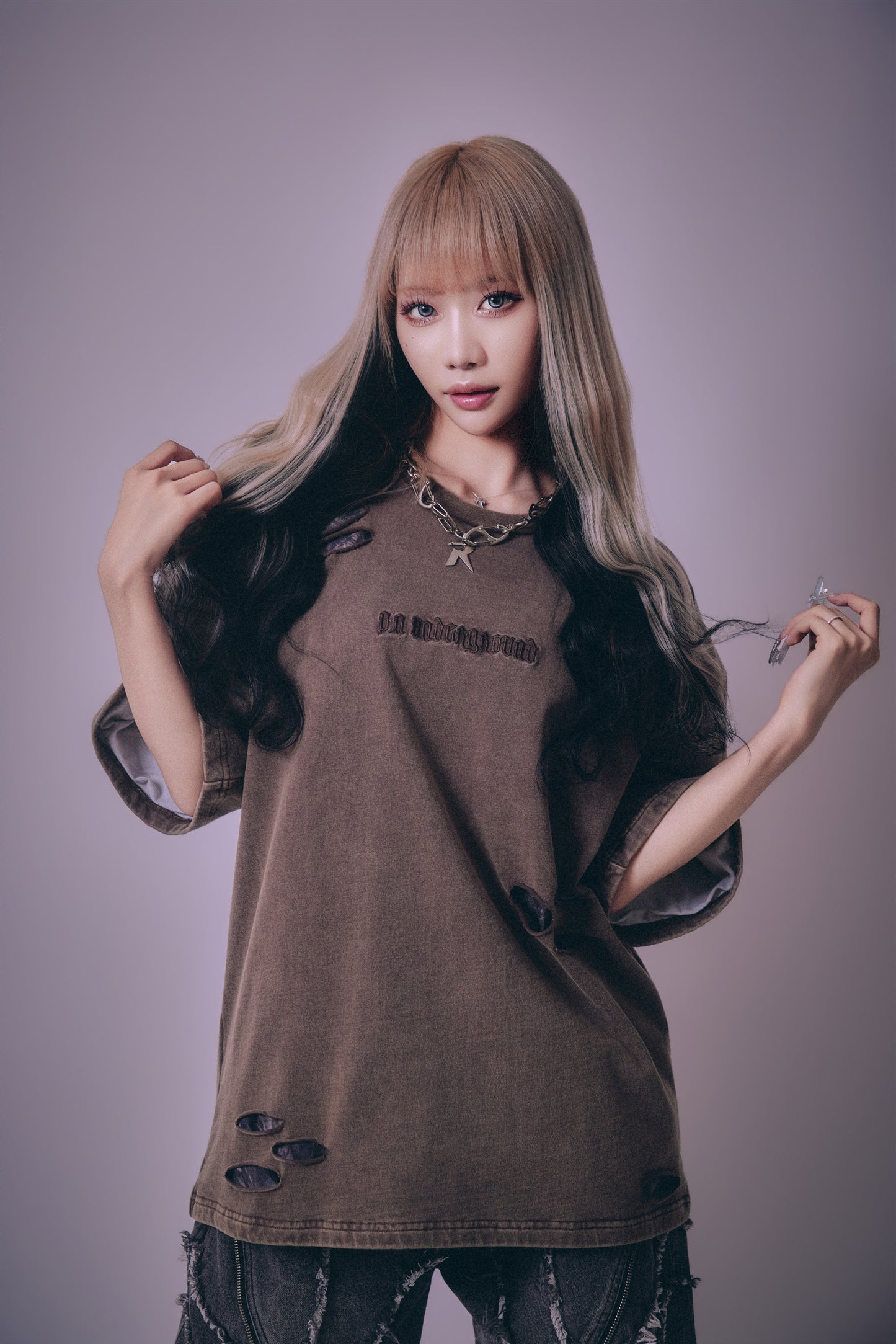 【P.N UNDERGROUND】ダメージアンサンブル TEE (716401)