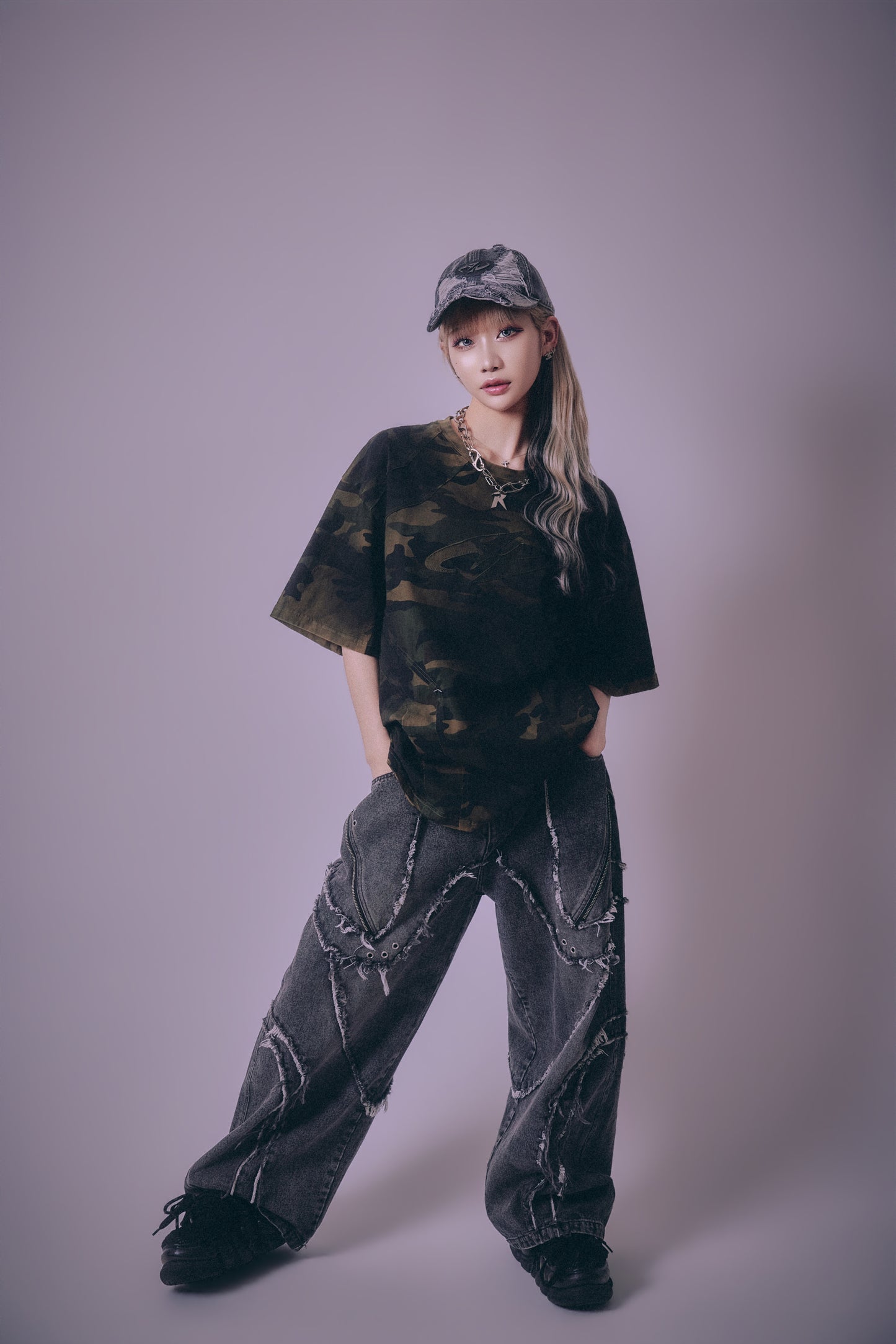 【P.N UNDERGROUND】切替アップリケ刺繡 TEE (716400)