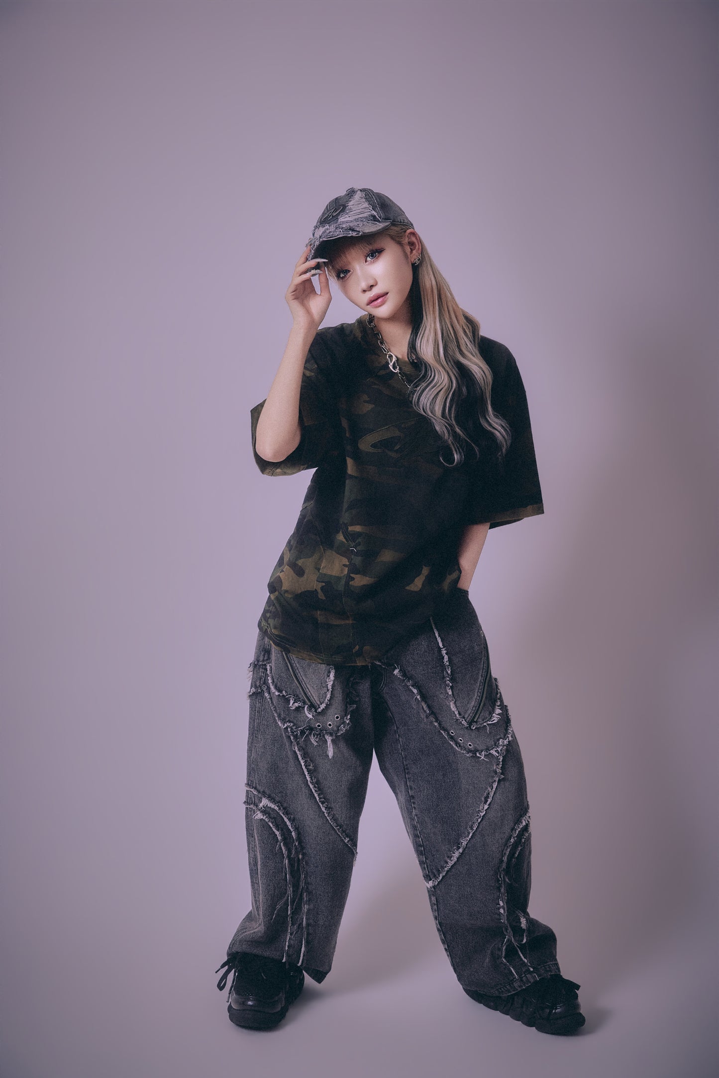 【P.N UNDERGROUND】切替アップリケ刺繡 TEE (716400)