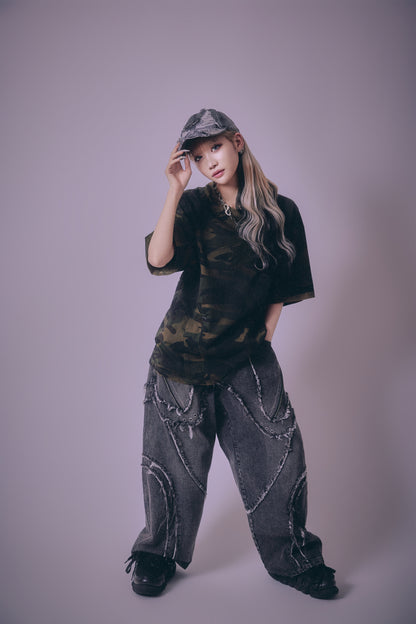 【P.N UNDERGROUND】切替アップリケ刺繡 TEE (716400)