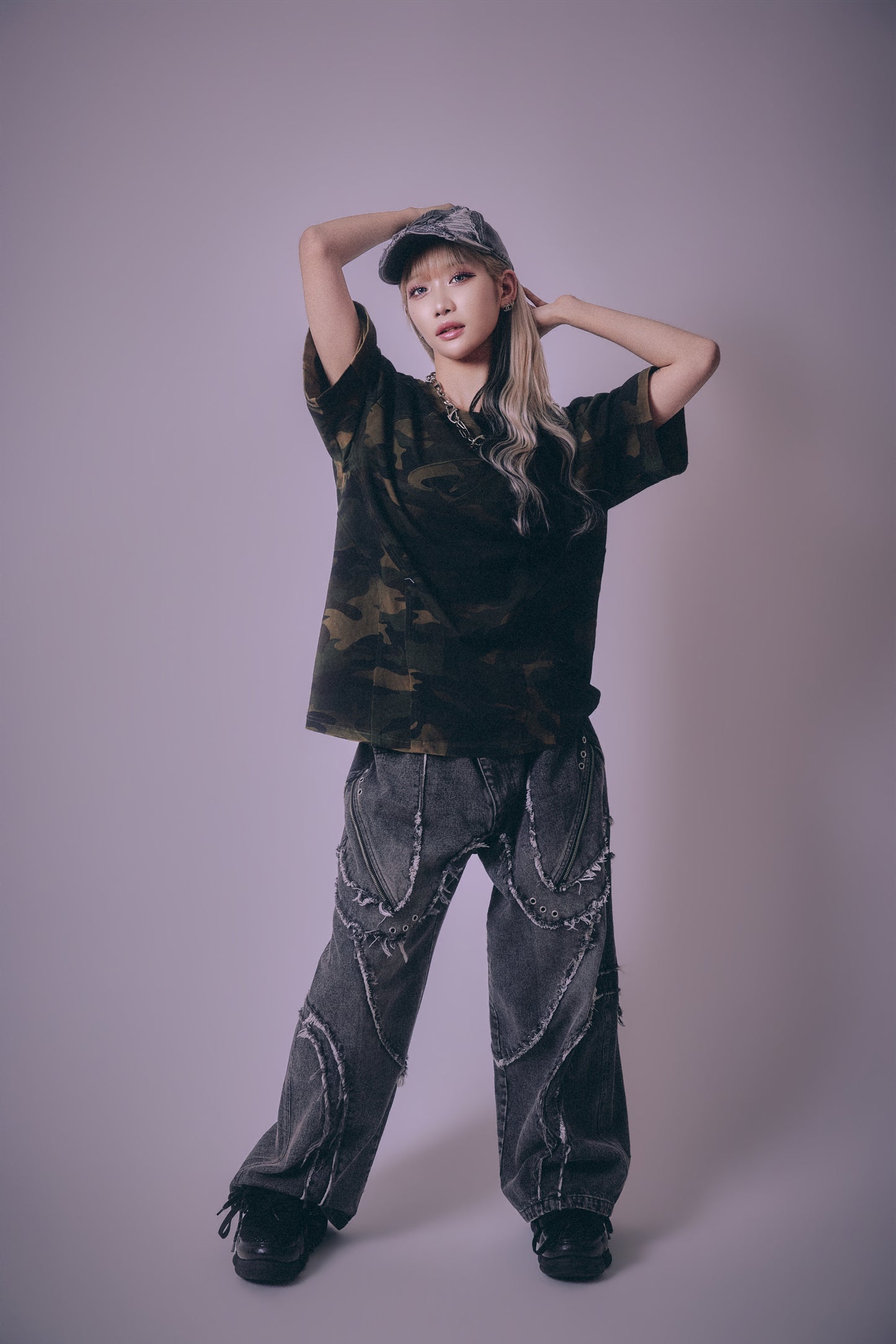 【P.N UNDERGROUND】切替アップリケ刺繡 TEE (716400)