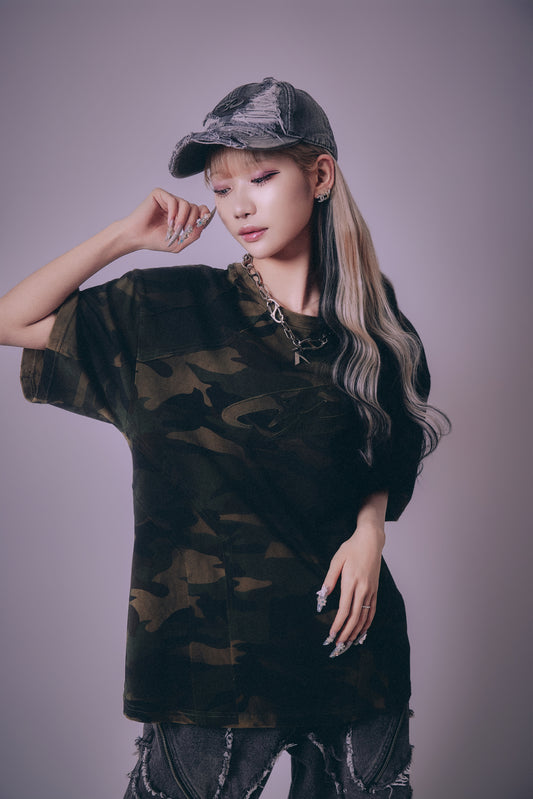 【P.N UNDERGROUND】切替アップリケ刺繡 TEE (716400)