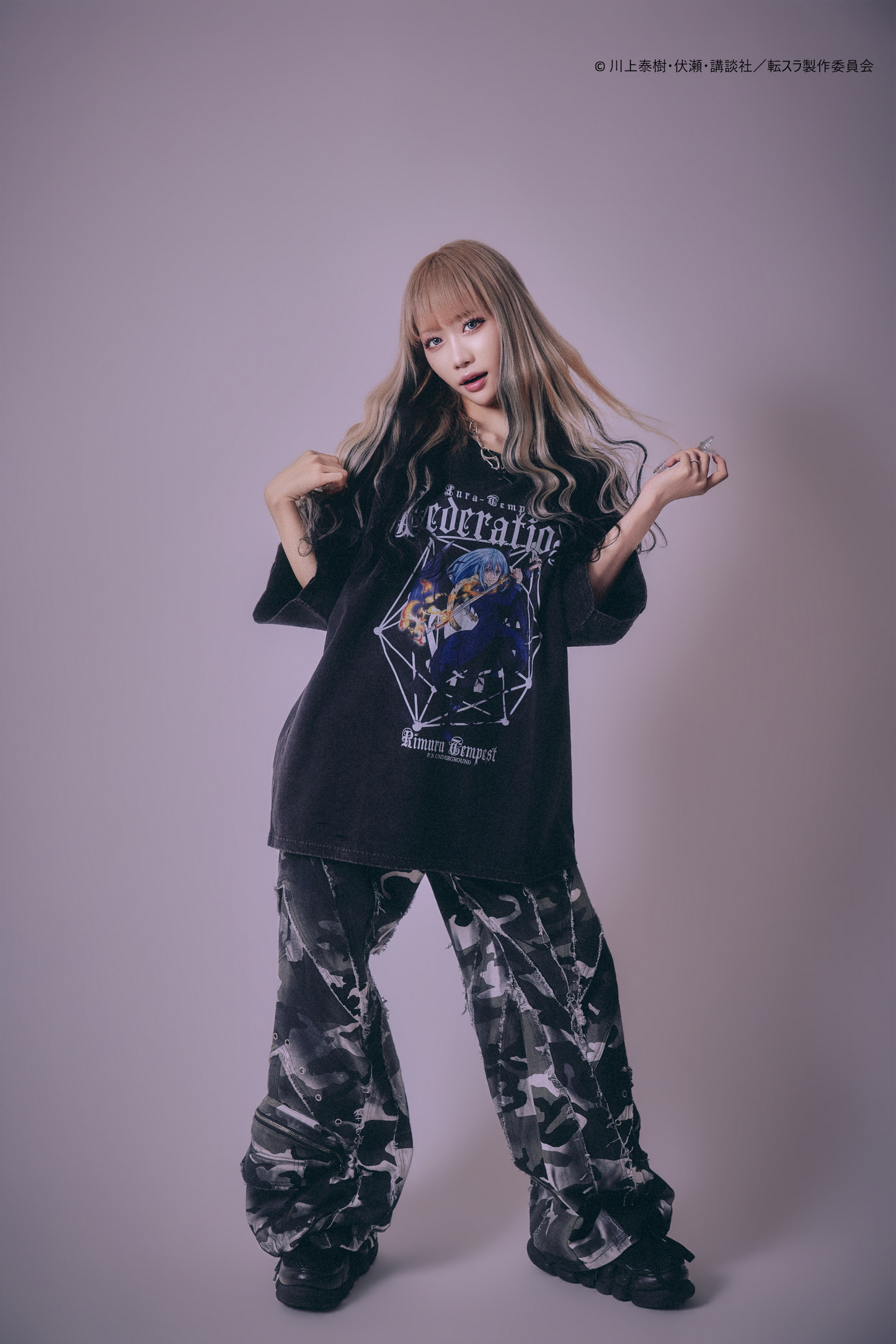 【P.N UNDERGROUND＿転生したらスライムだった件】リムルダメージ TEE (716605)