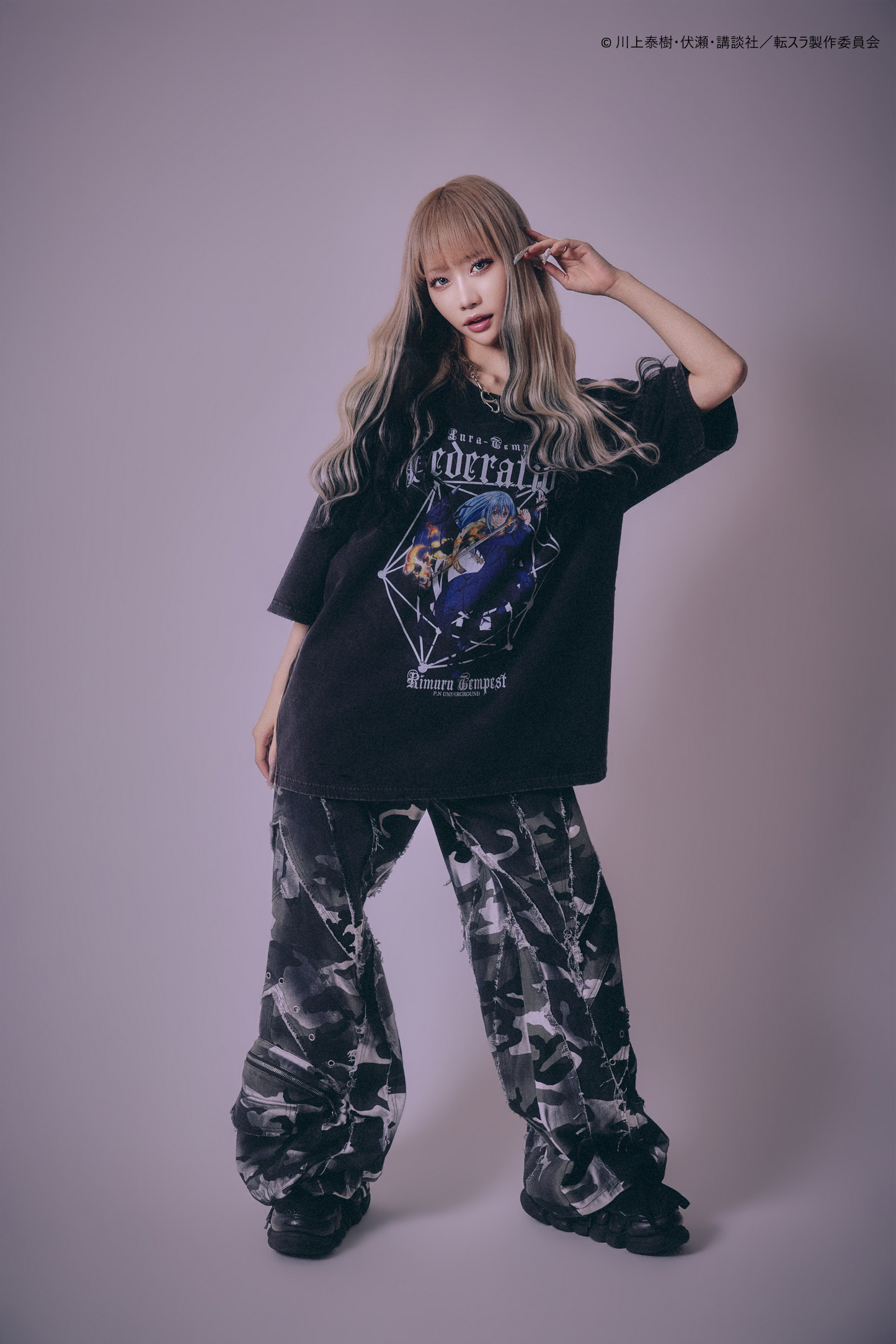 【P.N UNDERGROUND＿転生したらスライムだった件】リムルダメージ TEE (716605)