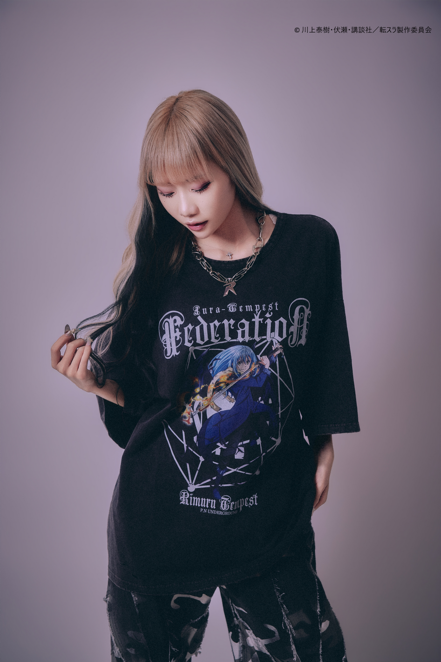 【P.N UNDERGROUND＿転生したらスライムだった件】リムルダメージ TEE (716605)