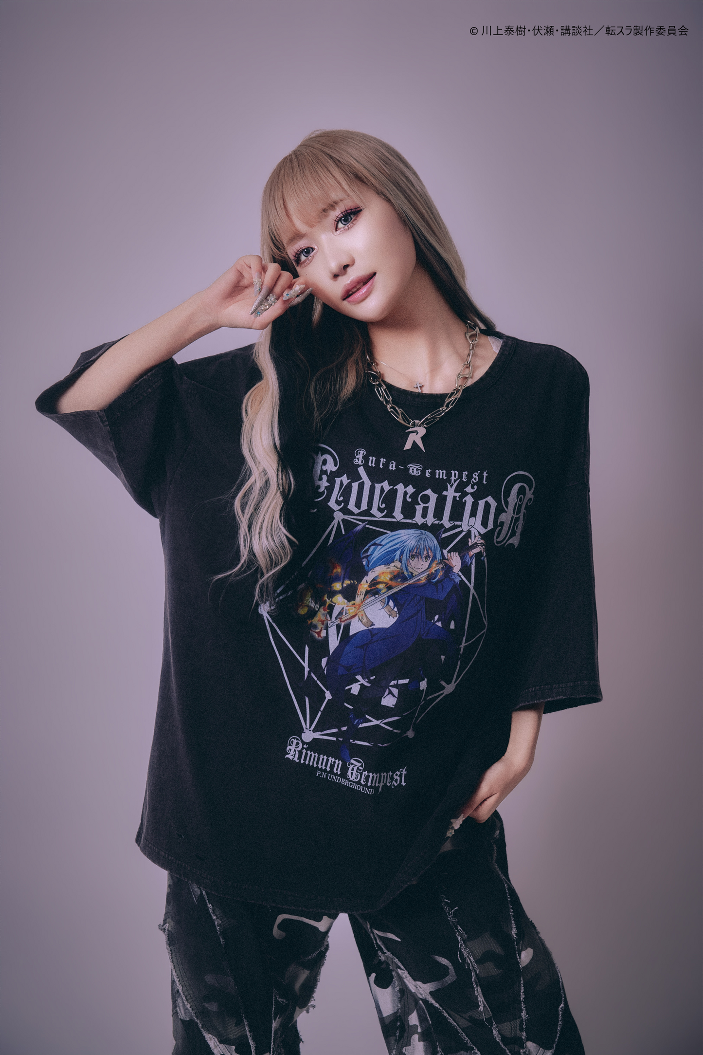 【P.N UNDERGROUND＿転生したらスライムだった件】リムルダメージ TEE (716605)