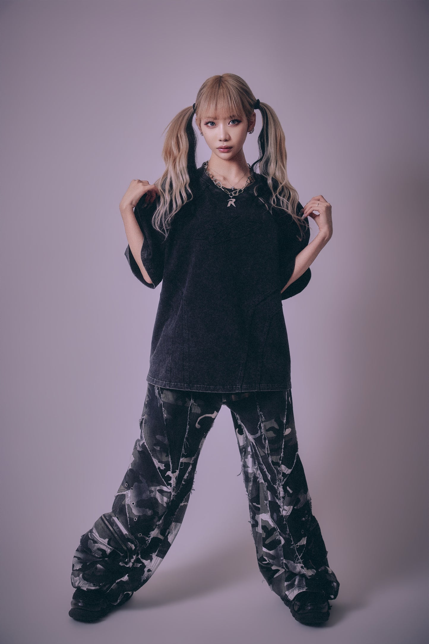 【P.N UNDERGROUND】切替アップリケ刺繡 TEE (716400)