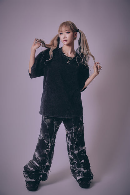 【P.N UNDERGROUND】切替アップリケ刺繡 TEE (716400)