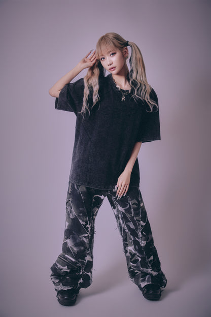 【P.N UNDERGROUND】切替アップリケ刺繡 TEE (716400)