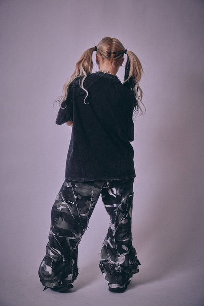 【P.N UNDERGROUND】切替アップリケ刺繡 TEE (716400)