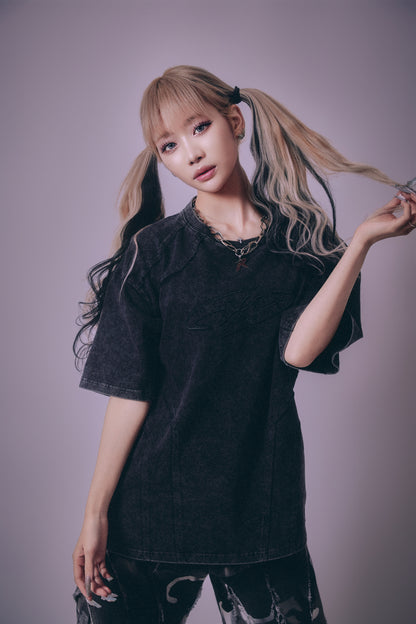 【P.N UNDERGROUND】切替アップリケ刺繡 TEE (716400)