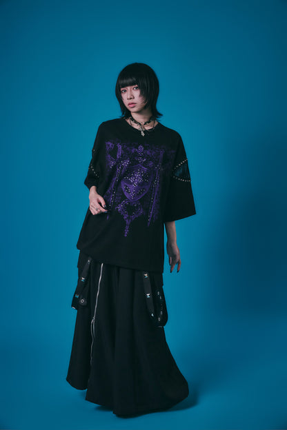 【PSYCHO NATION】メッシュ切り替えストーンTEE(726805)