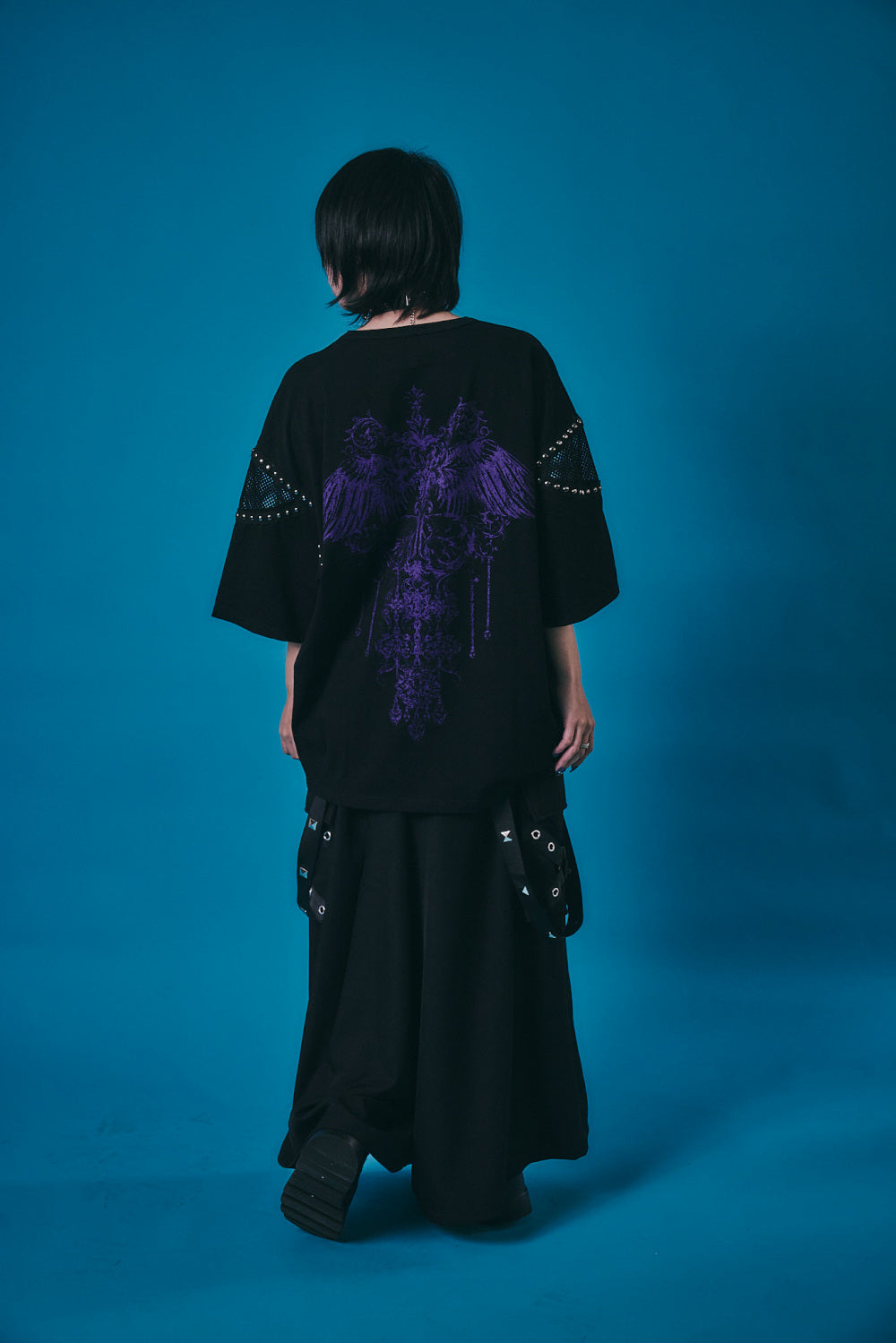 【PSYCHO NATION】メッシュ切り替えストーンTEE(726805)