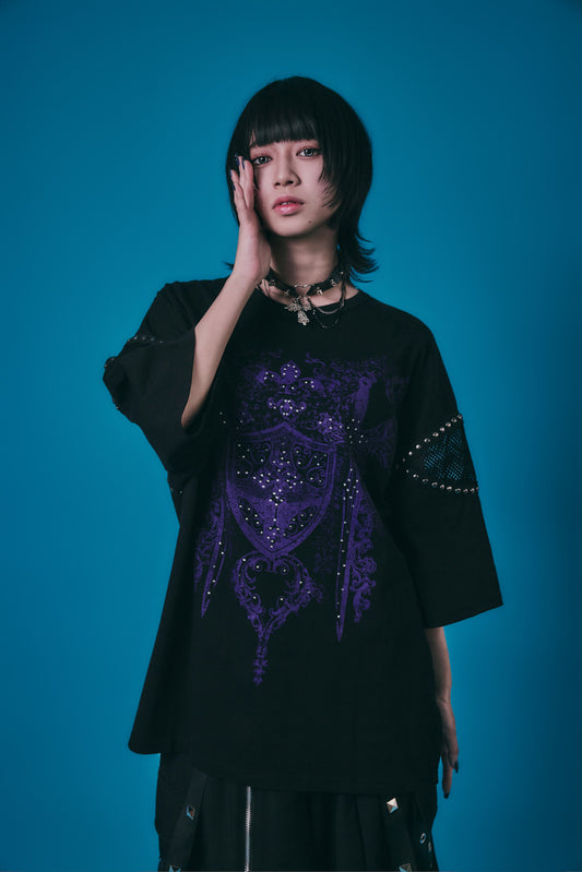 【PSYCHO NATION】メッシュ切り替えストーンTEE(726805)