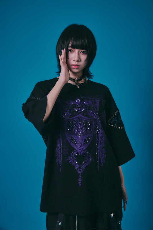 【PSYCHO NATION】メッシュ切り替えストーンTEE(726805)