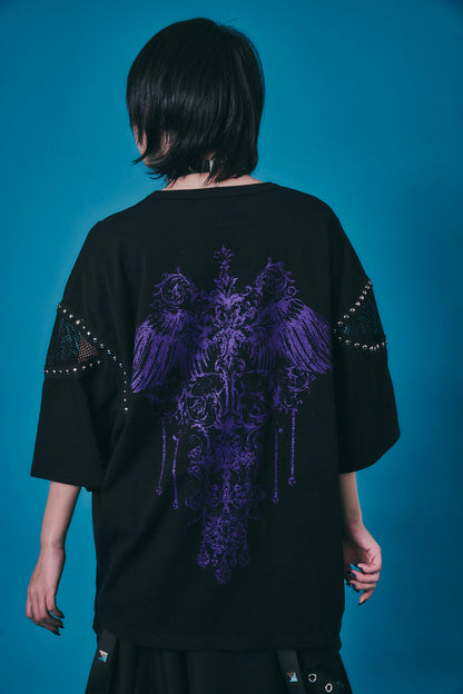 【PSYCHO NATION】メッシュ切り替えストーンTEE(726805)