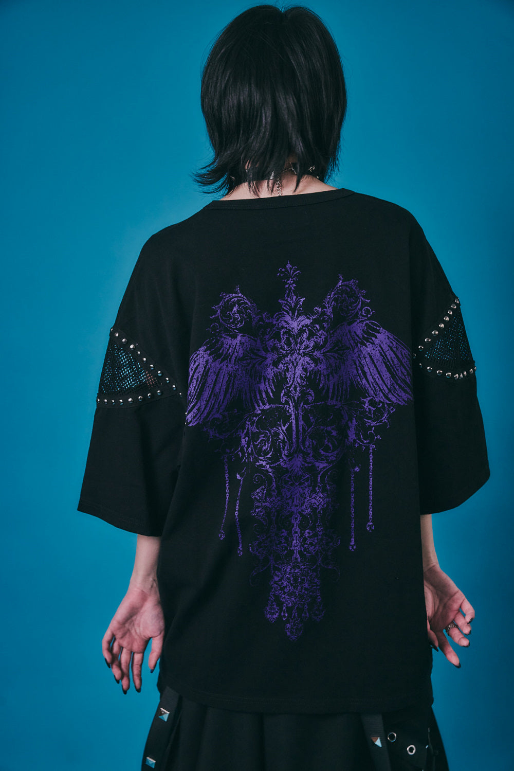 【PSYCHO NATION】メッシュ切り替えストーンTEE(726805)