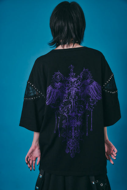 【PSYCHO NATION】メッシュ切り替えストーンTEE(726805)