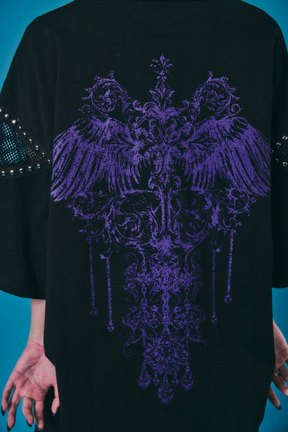 【PSYCHO NATION】メッシュ切り替えストーンTEE(726805)