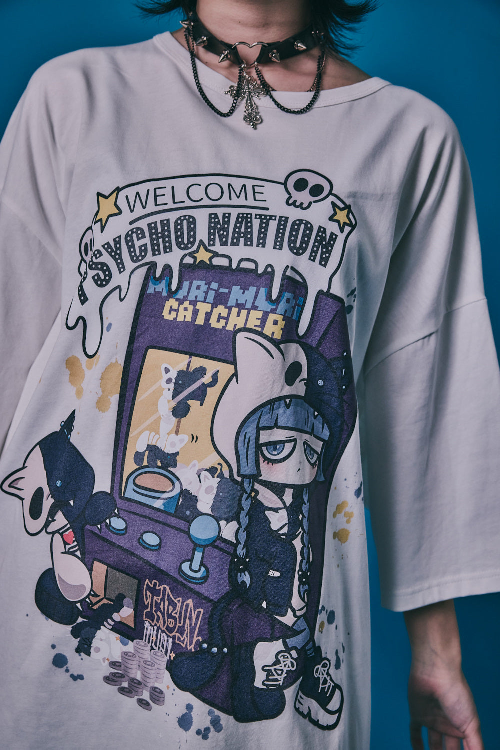 【PSYCHO NATION】× たぶん、無理。  木天蓼にゃん子TEE(726800)