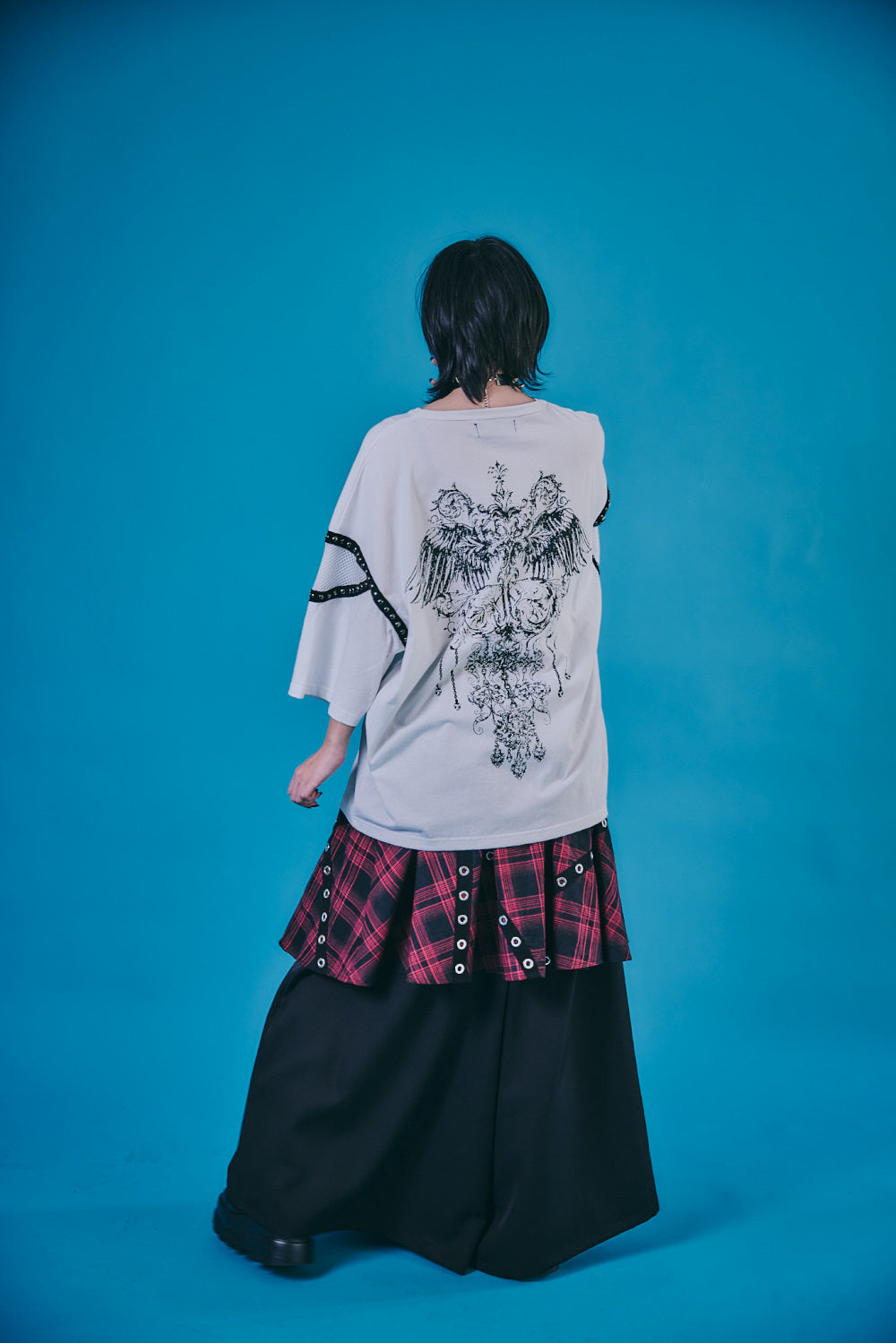 【PSYCHO NATION】メッシュ切り替えストーンTEE(726805)