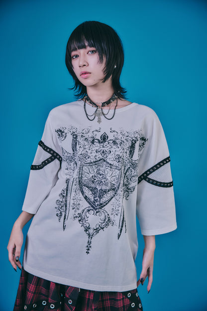 【PSYCHO NATION】メッシュ切り替えストーンTEE(726805)