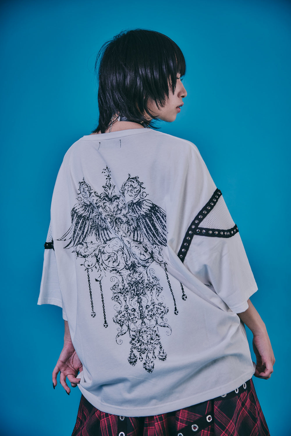 【PSYCHO NATION】メッシュ切り替えストーンTEE(726805)