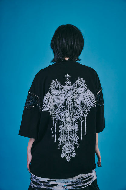 【PSYCHO NATION】メッシュ切り替えストーンTEE(726805)