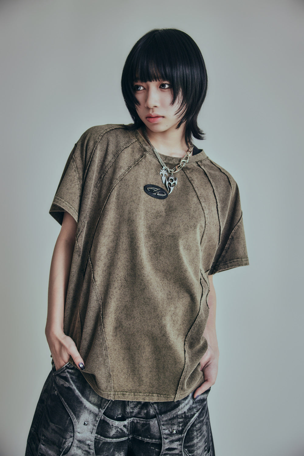 【P.N UNDERGROUND】ワッフル切替TEE (726407)