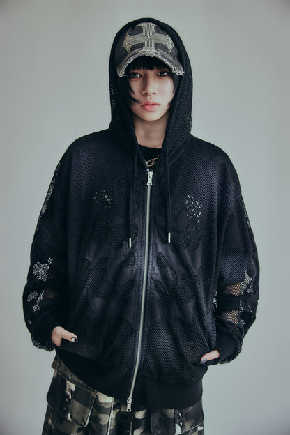 【P.N UNDERGROUND】メッシュZIPパーカー (726611)