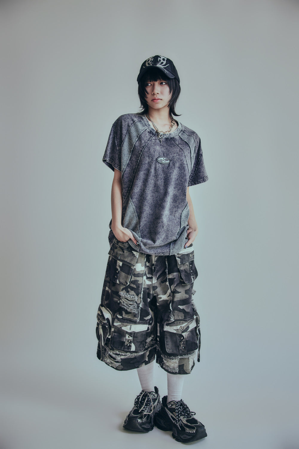 【P.N UNDERGROUND】ワッフル切替TEE (726407)