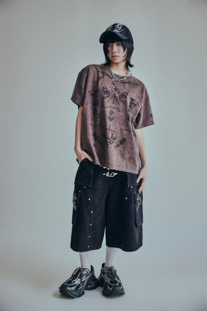 【P.N UNDERGROUND】TATTOOダメージTEE (726405)