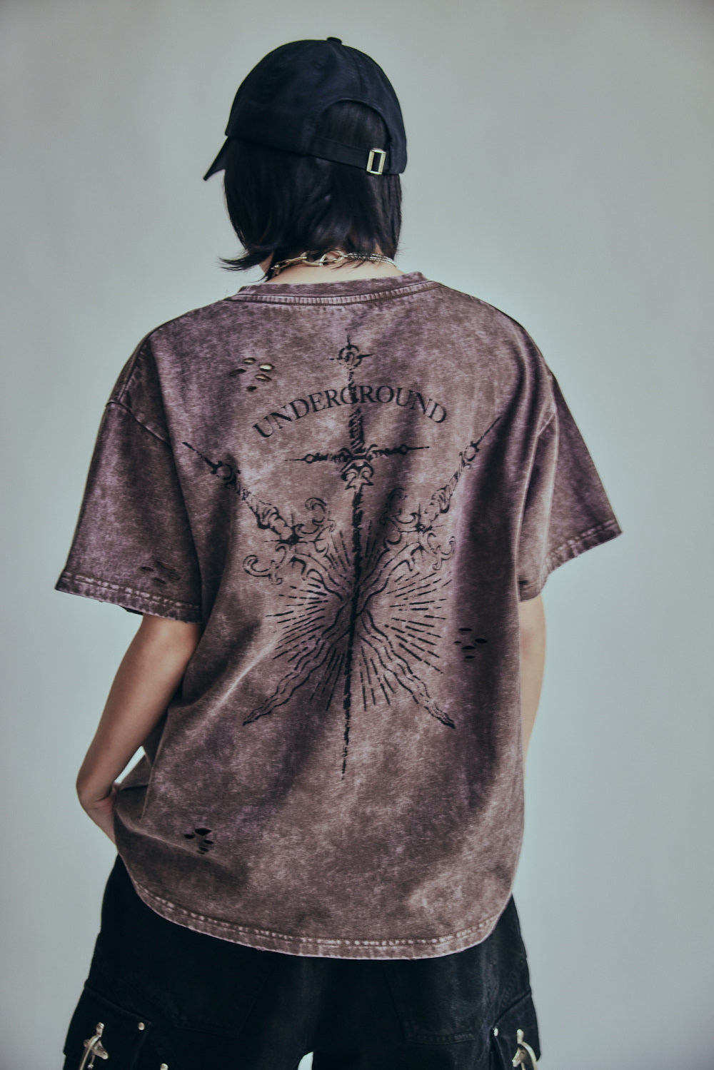 【P.N UNDERGROUND】TATTOOダメージTEE (726405)