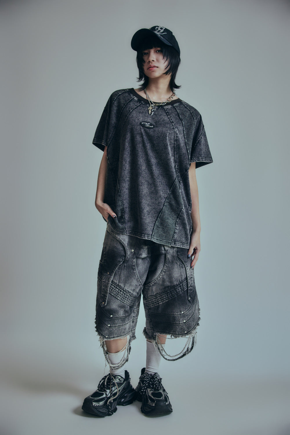 【P.N UNDERGROUND】ワッフル切替TEE (726407)