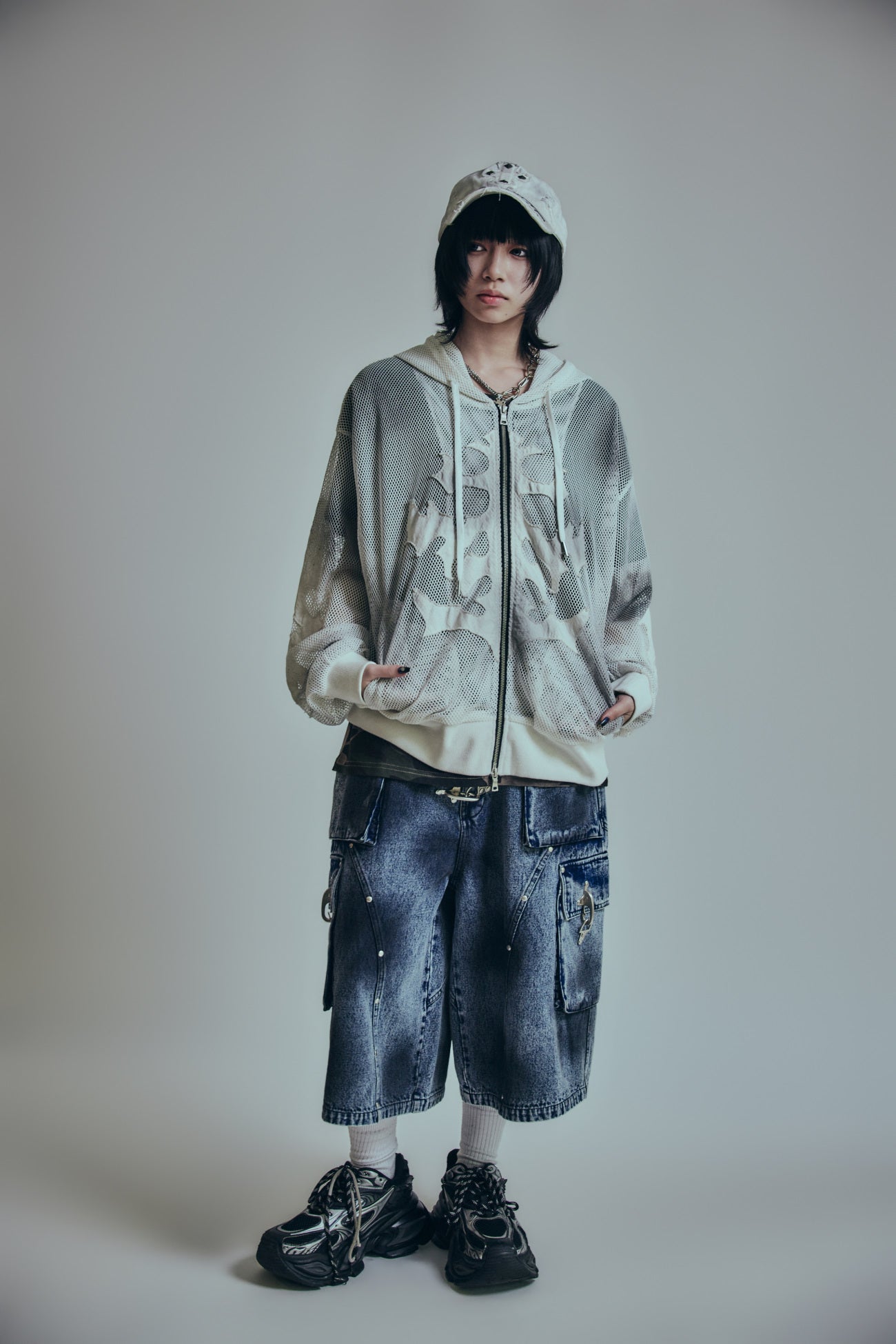 【P.N UNDERGROUND】メッシュZIPパーカー (726611)