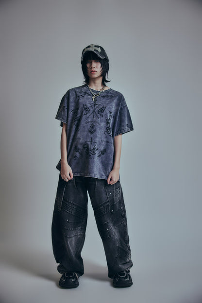 【P.N UNDERGROUND】TATTOOダメージTEE (726405)