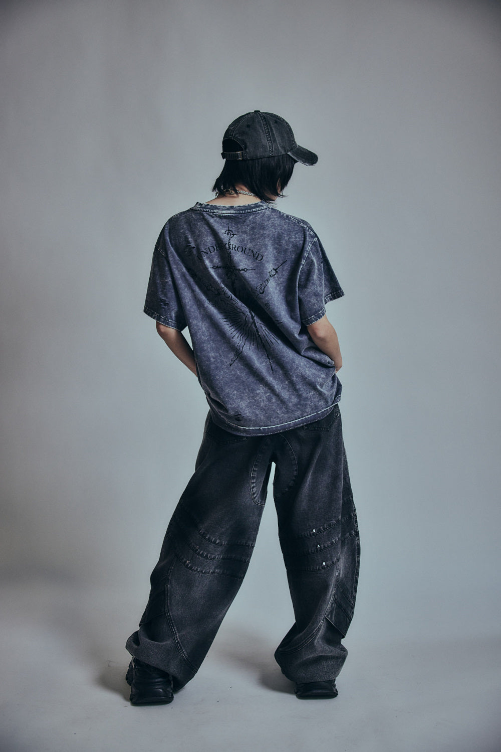 【P.N UNDERGROUND】TATTOOダメージTEE (726405)