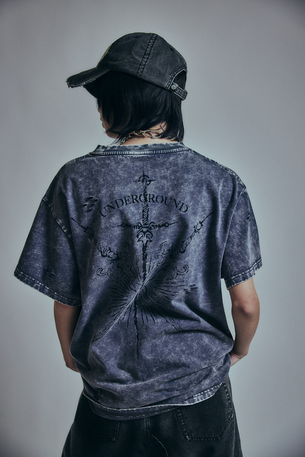 【P.N UNDERGROUND】TATTOOダメージTEE (726405)
