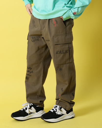 【YOIDORE】 ヴィンテージ栓抜き らくがき カーゴパンツ (816003)