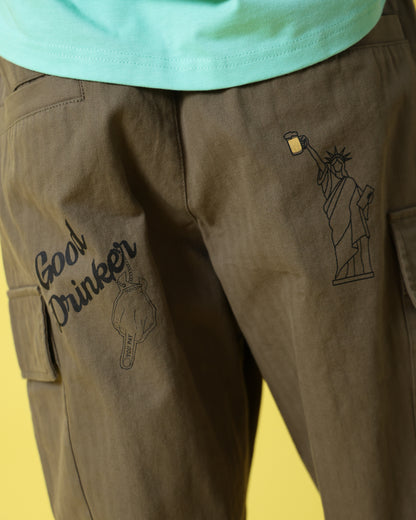 【YOIDORE】 ヴィンテージ栓抜き らくがき カーゴパンツ (816003)