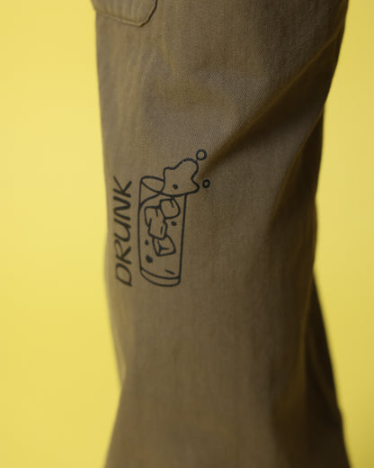 【YOIDORE】 ヴィンテージ栓抜き らくがき カーゴパンツ (816003)