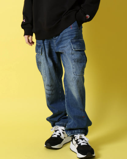 【YOIDORE】 ヴィンテージ栓抜き らくがき カーゴパンツ (816003)