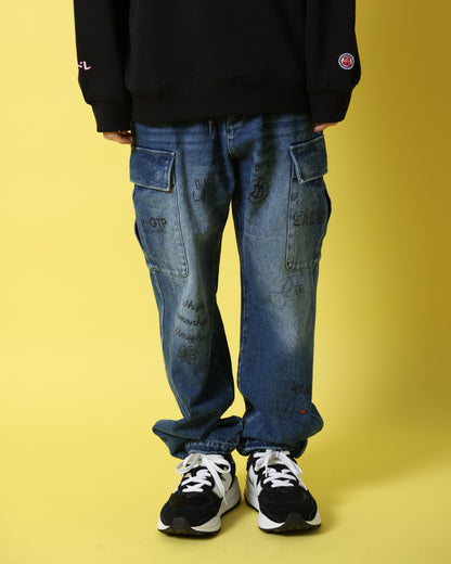 【YOIDORE】 ヴィンテージ栓抜き らくがき カーゴパンツ (816003)