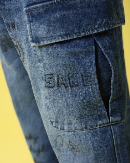 【YOIDORE】 ヴィンテージ栓抜き らくがき カーゴパンツ (816003)