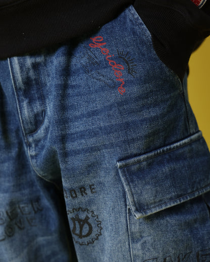 【YOIDORE】 ヴィンテージ栓抜き らくがき カーゴパンツ (816003)