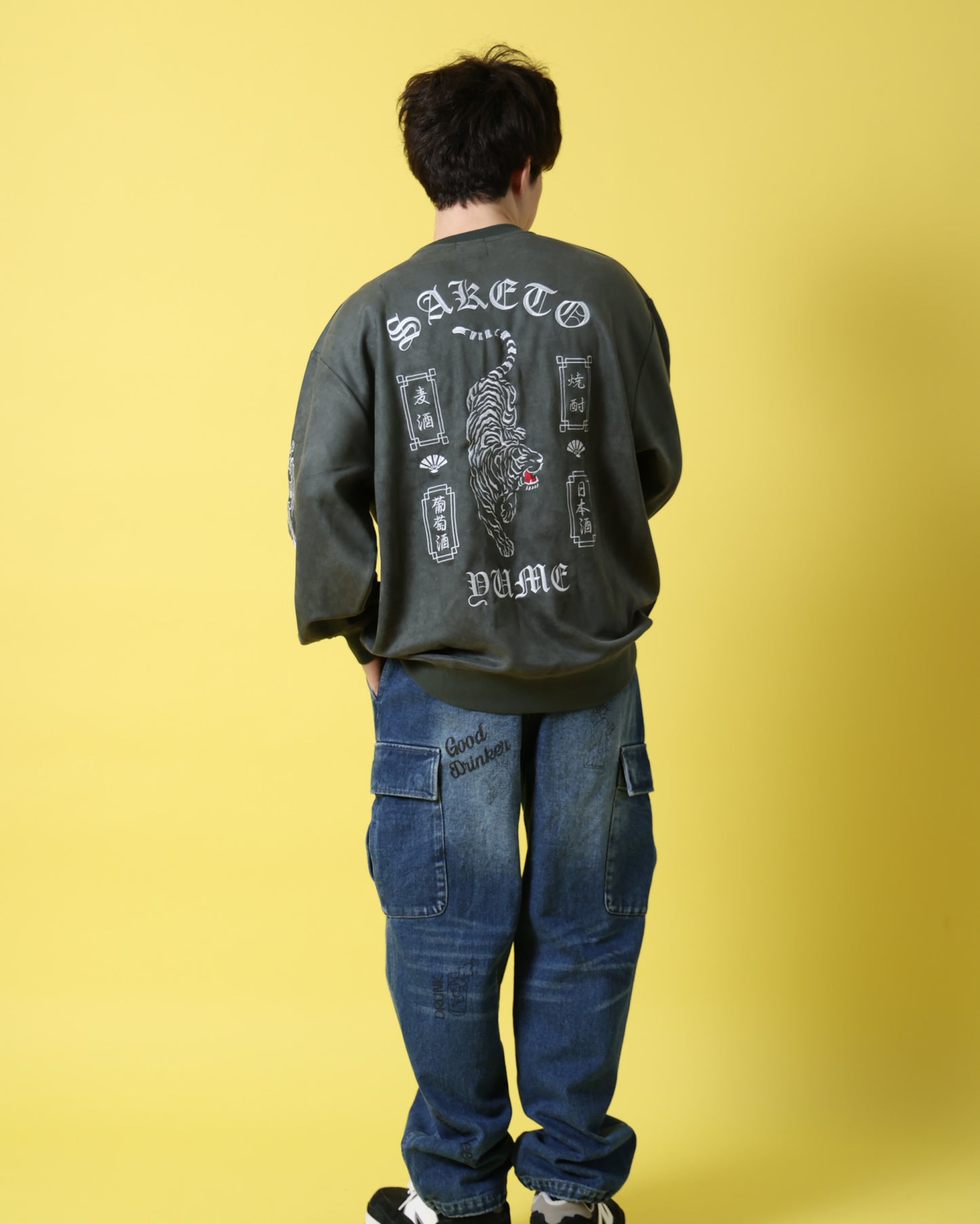 【YOIDORE】 酔虎と酔龍 スエードタッチ クルーネック (816608)