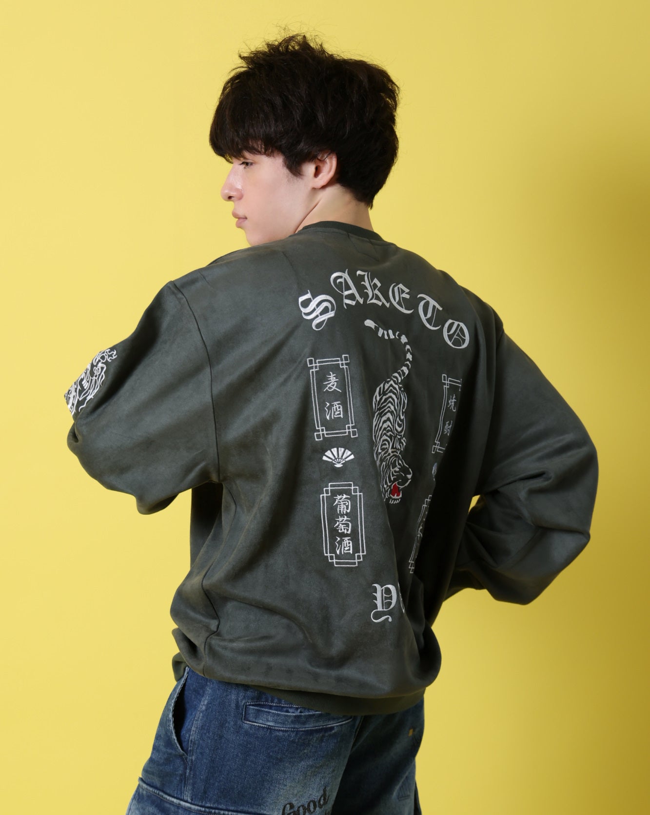 【YOIDORE】 酔虎と酔龍 スエードタッチ クルーネック (816608)