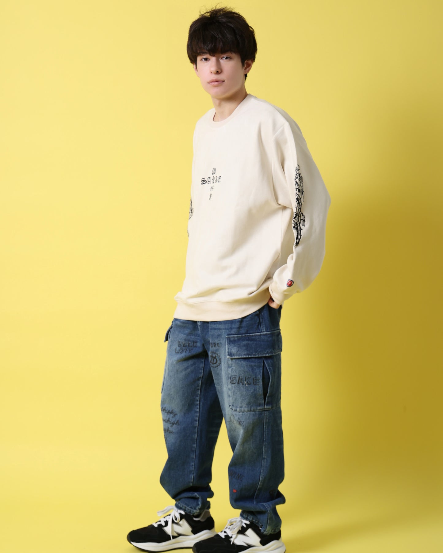 【YOIDORE】 酔虎と酔龍 スエードタッチ クルーネック (816608)