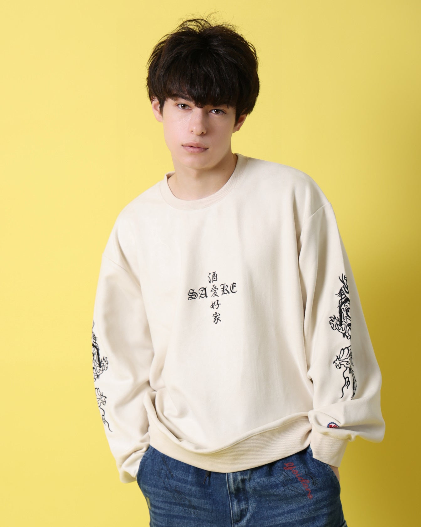 【YOIDORE】 酔虎と酔龍 スエードタッチ クルーネック (816608)